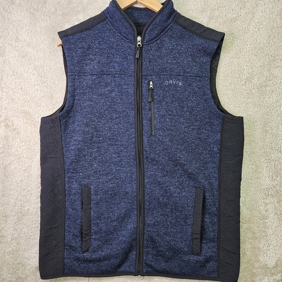 Orvis Other - Orvis Full Zip Vest Mens L Blue Fleece‎ Sweater Outdoor Fishing Layer Sleeveless